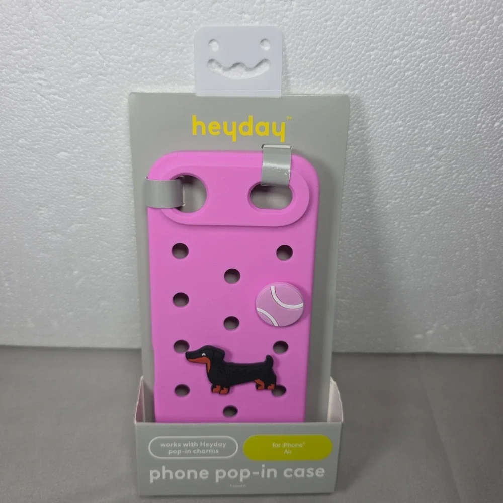 Heyday Pop In Phone Case iPhone Air Silicone Charms Dachshund Dog Pink